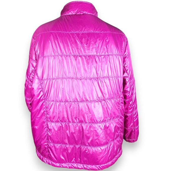 Everlast Sport Fuchsia Puffer Jacket Full Zip Packable - 3X - Picture 3 of 8
